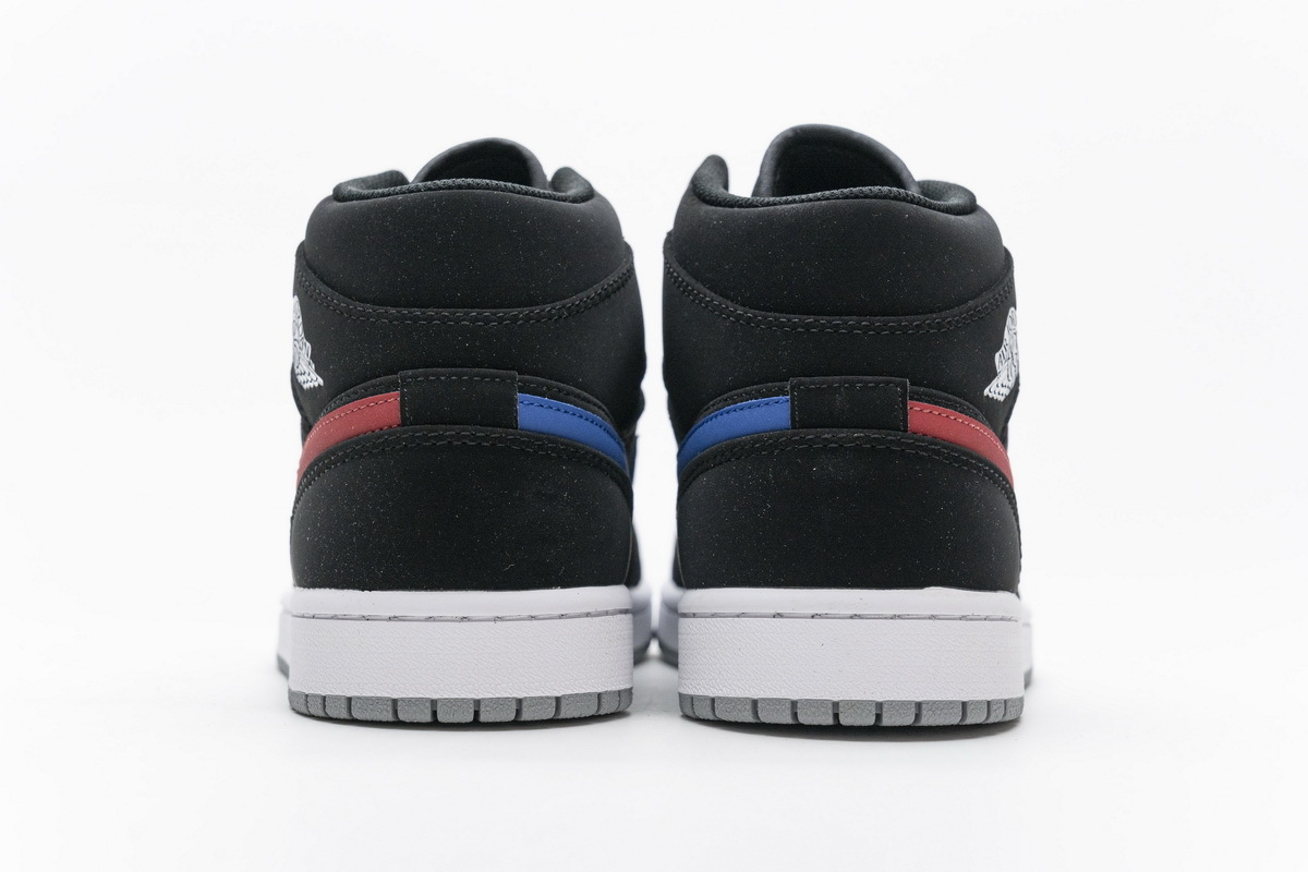 Air Jordan 1 Mid Multi-Color Swoosh Black (GS)