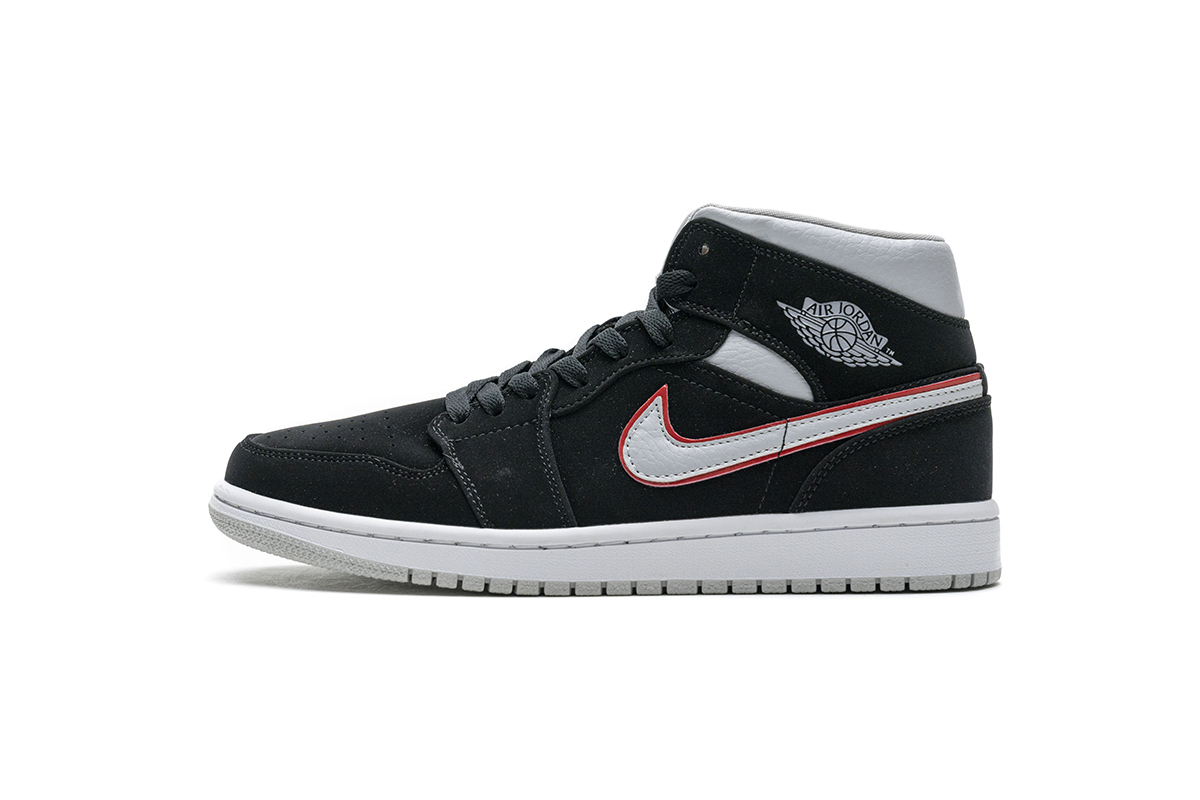 Air Jordan 1 Mid Black Particle Grey Gym
