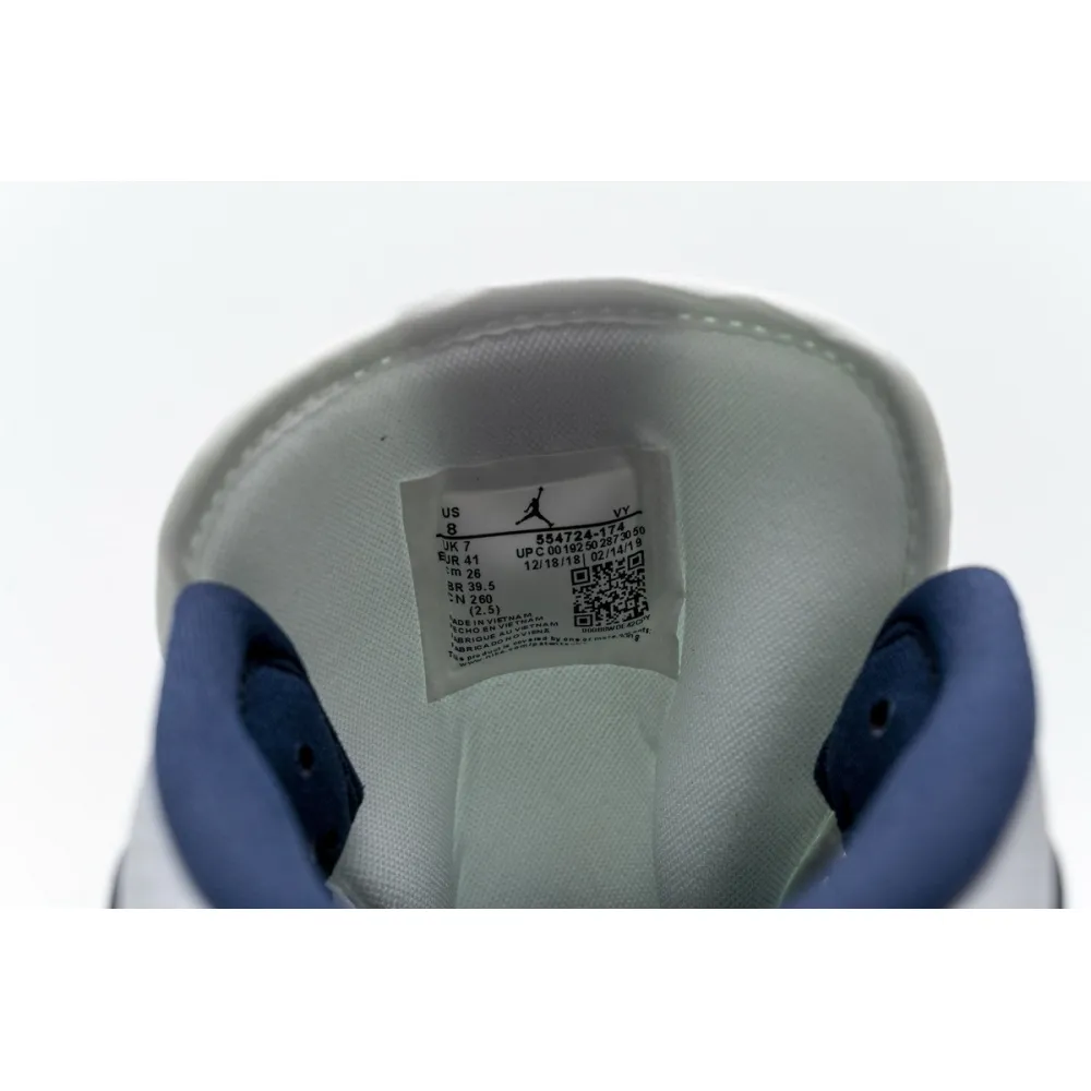 Air Jordan 1 Mid White Metallic Gold Obsidian