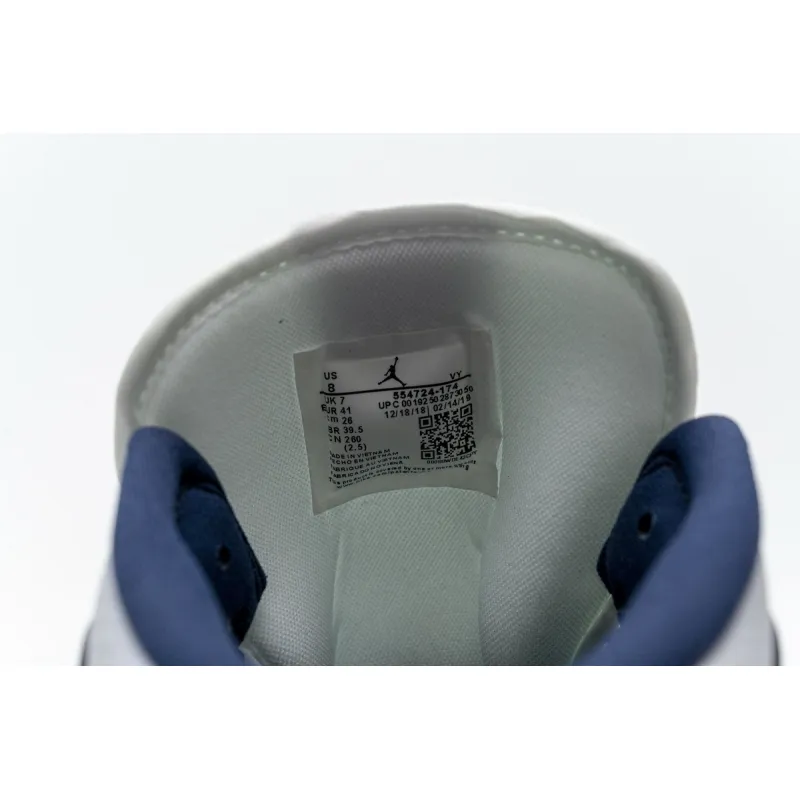 Air Jordan 1 Mid White Metallic Gold Obsidian