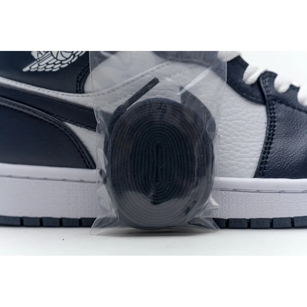 Air Jordan 1 Mid White Metallic Gold Obsidian