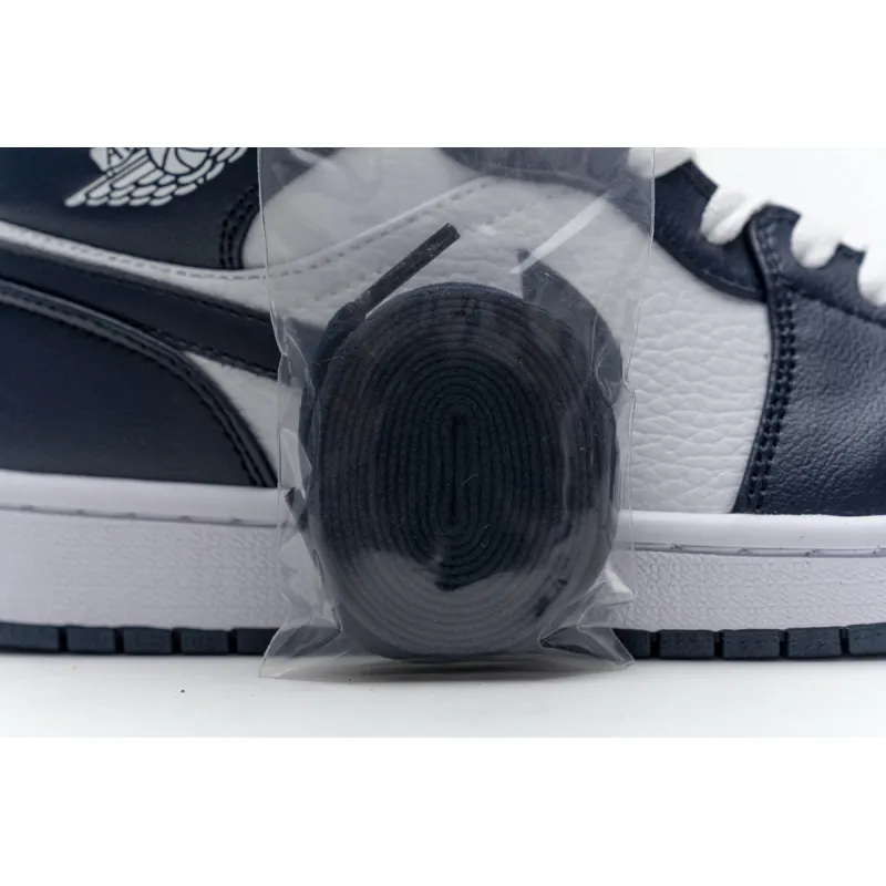 Air Jordan 1 Mid White Metallic Gold Obsidian