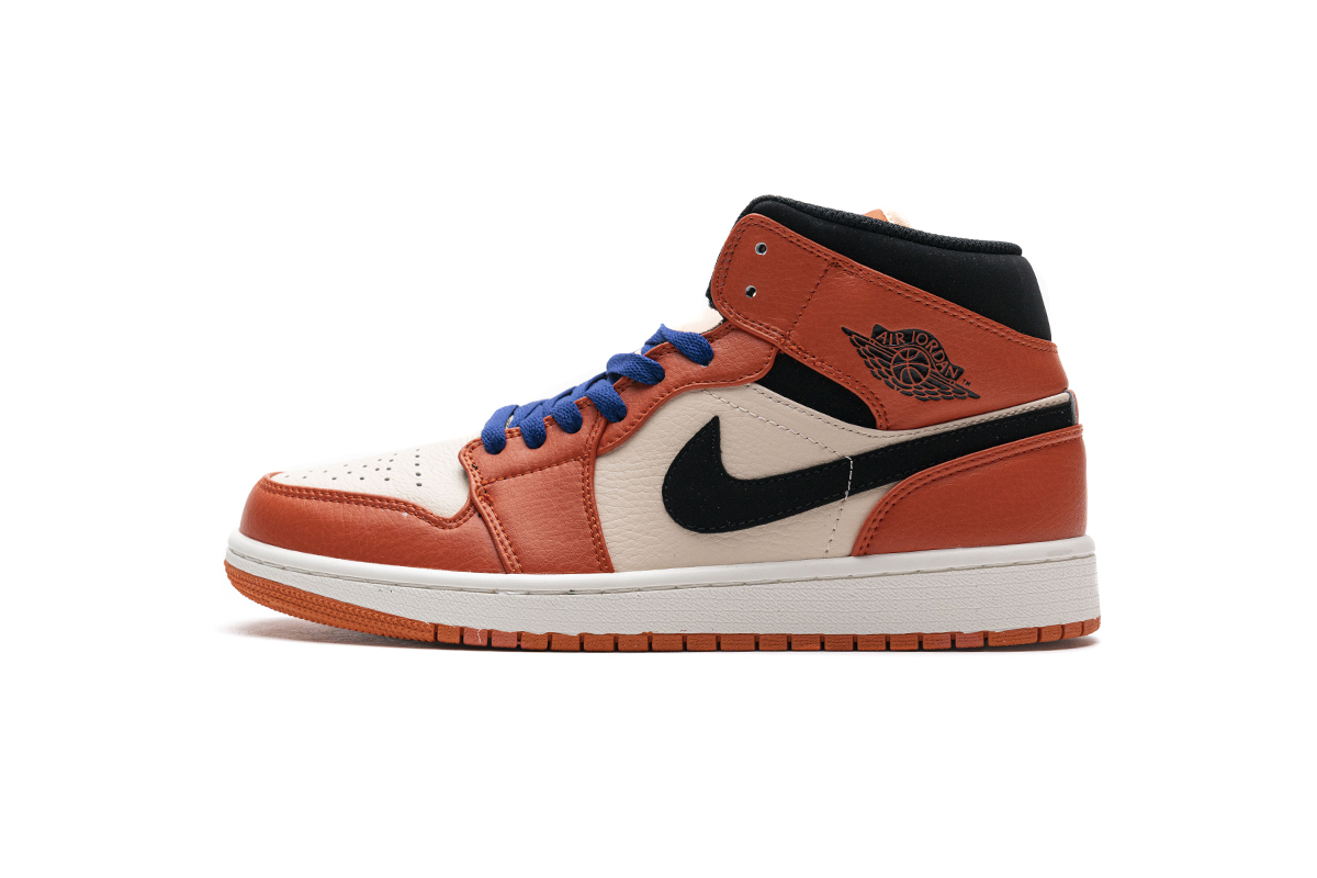 Air Jordan 1 Mid Team Orange Black