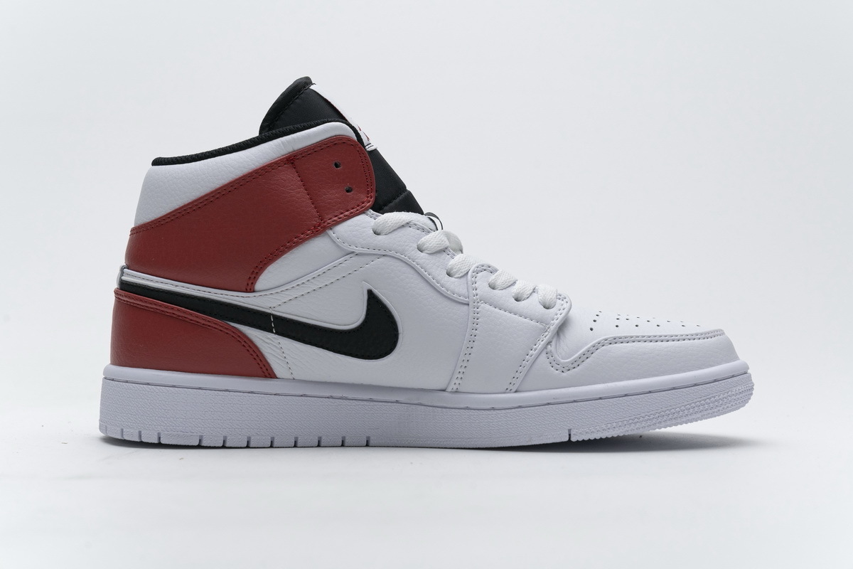 Air Jordan 1 Mid White Black Gym Red