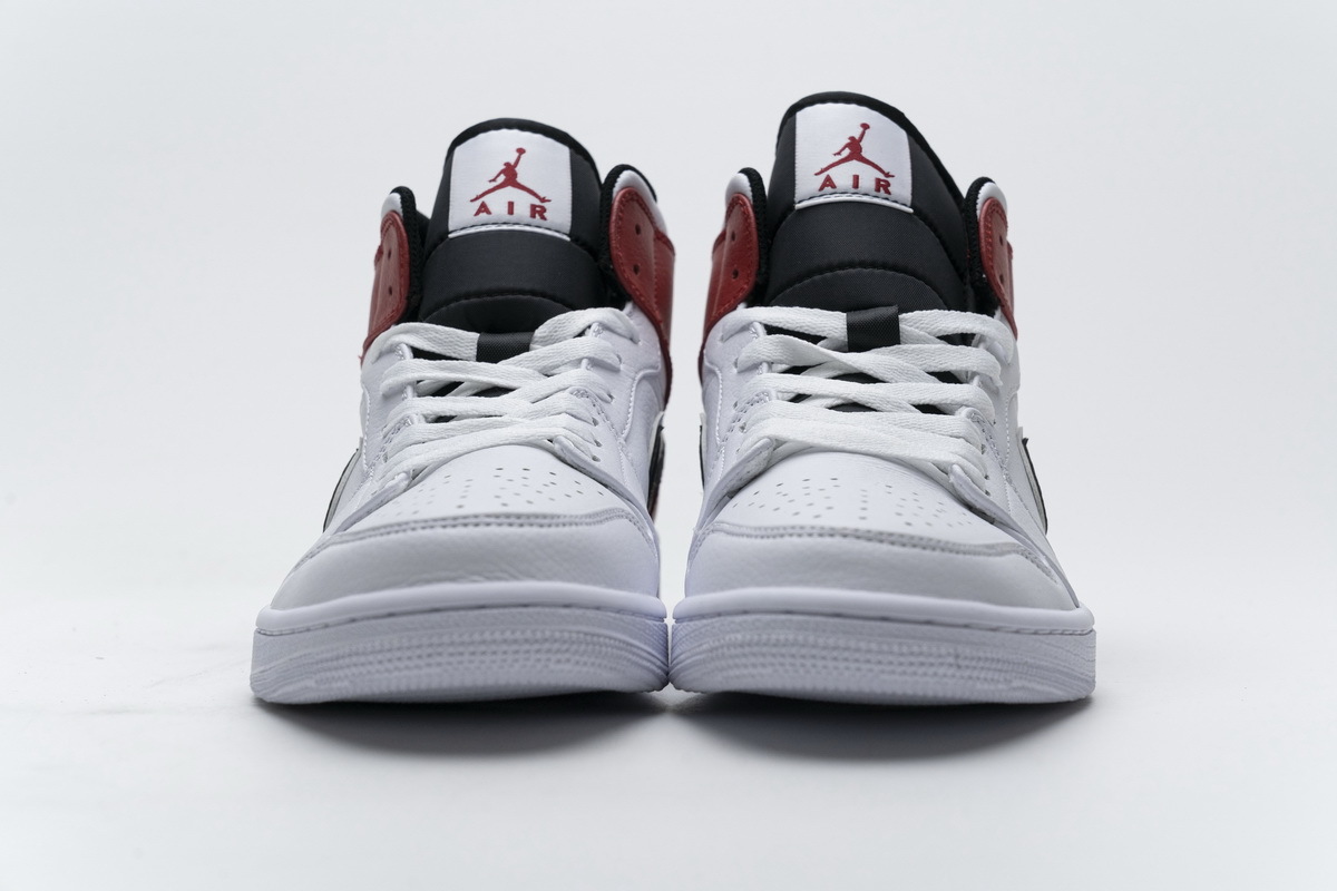 Air Jordan 1 Mid White Black Gym Red