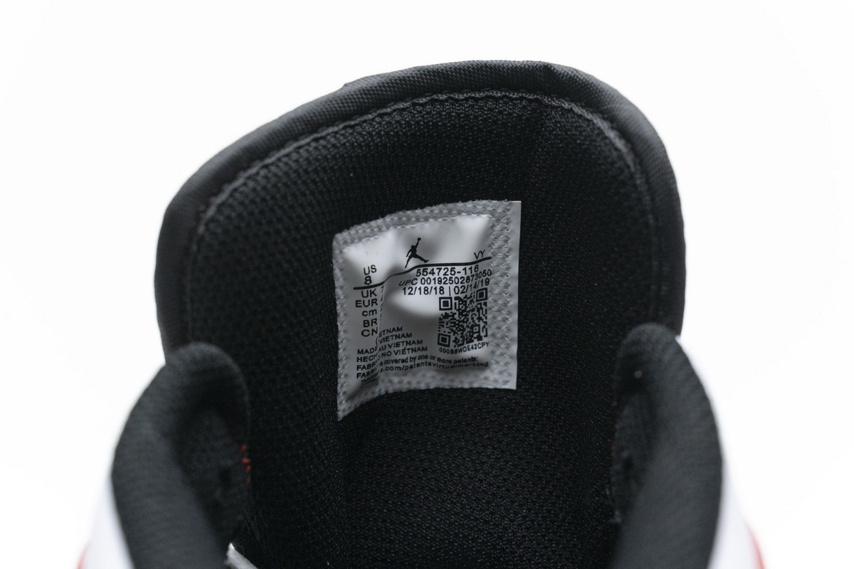 Air Jordan 1 Mid White Black Gym Red