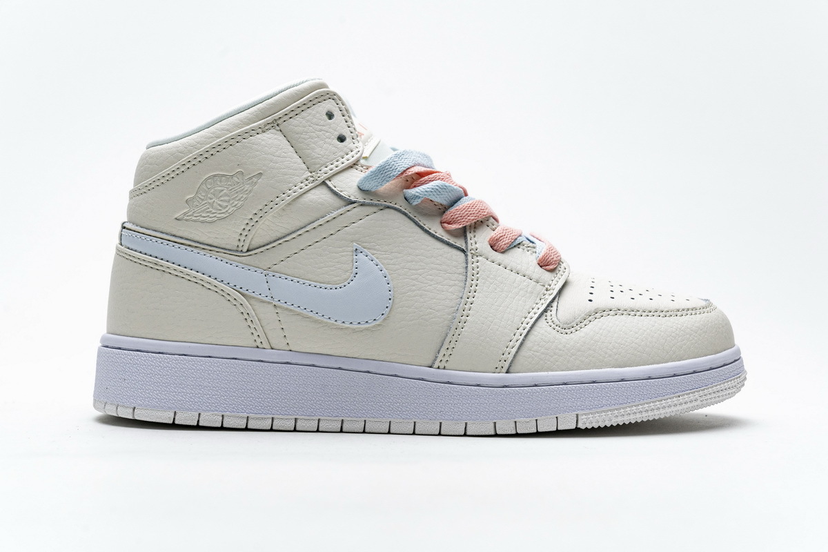 Air Jordan 1 Mid Multi-Color Swoosh Phantom (GS)