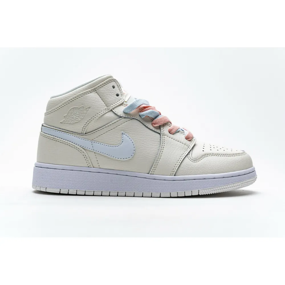 Air Jordan 1 Mid Multi-Color Swoosh Phantom (GS)