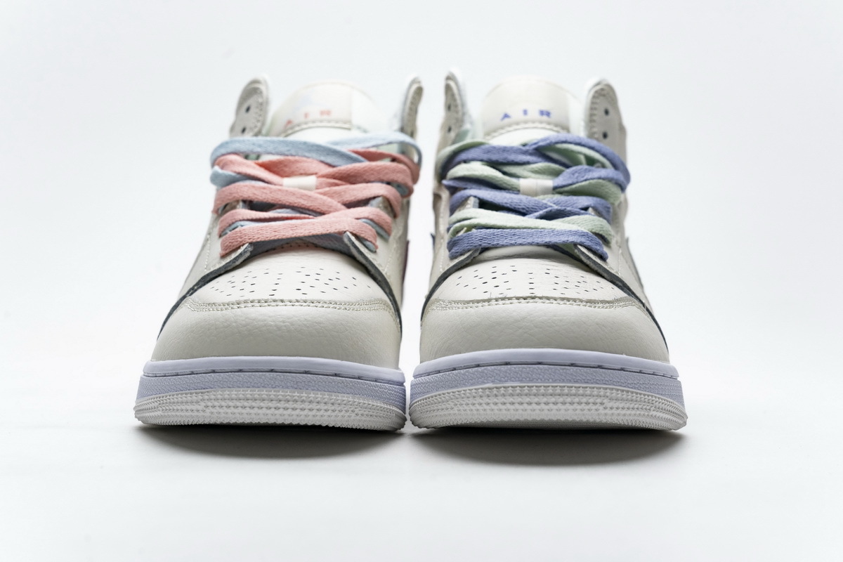 Air Jordan 1 Mid Multi-Color Swoosh Phantom (GS)