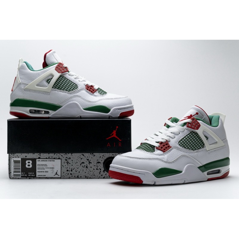 Air Jordan 4 Retro White Green Red