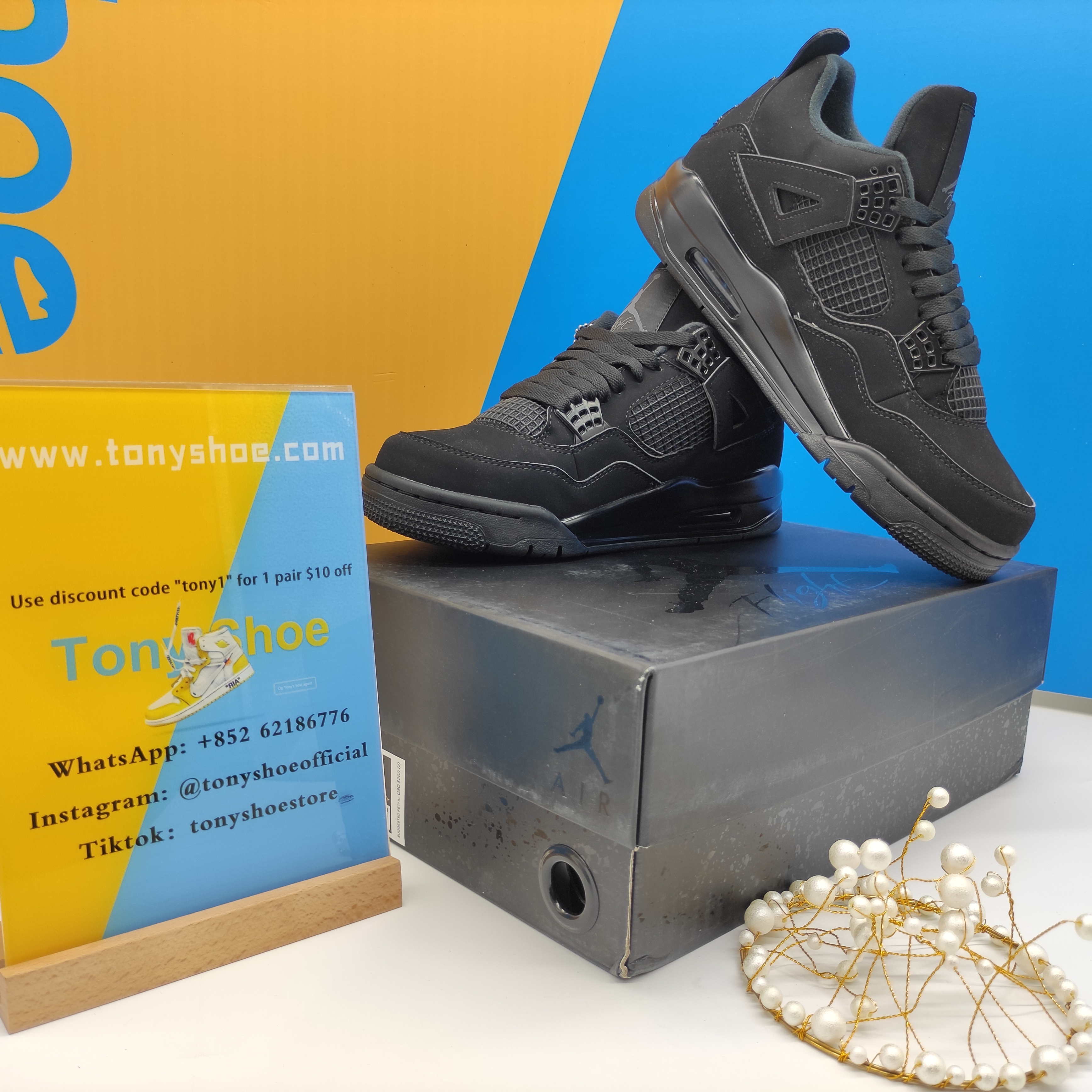 Og Tony Air Jordan 4 Retro Black Cat (2020) CU1110-010