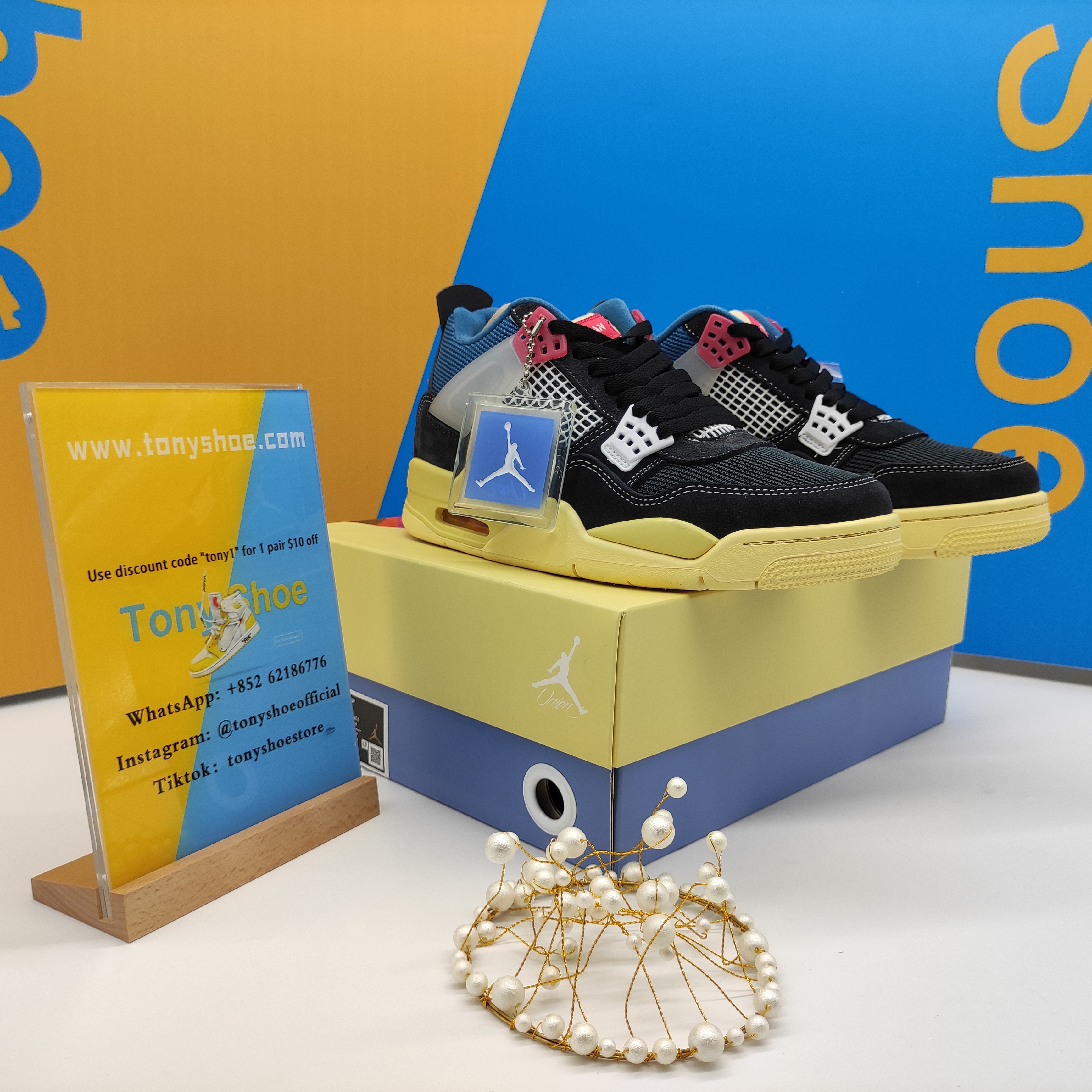 Og Tony Air Jordan 4 Retro Union Off Noir DC9533-001