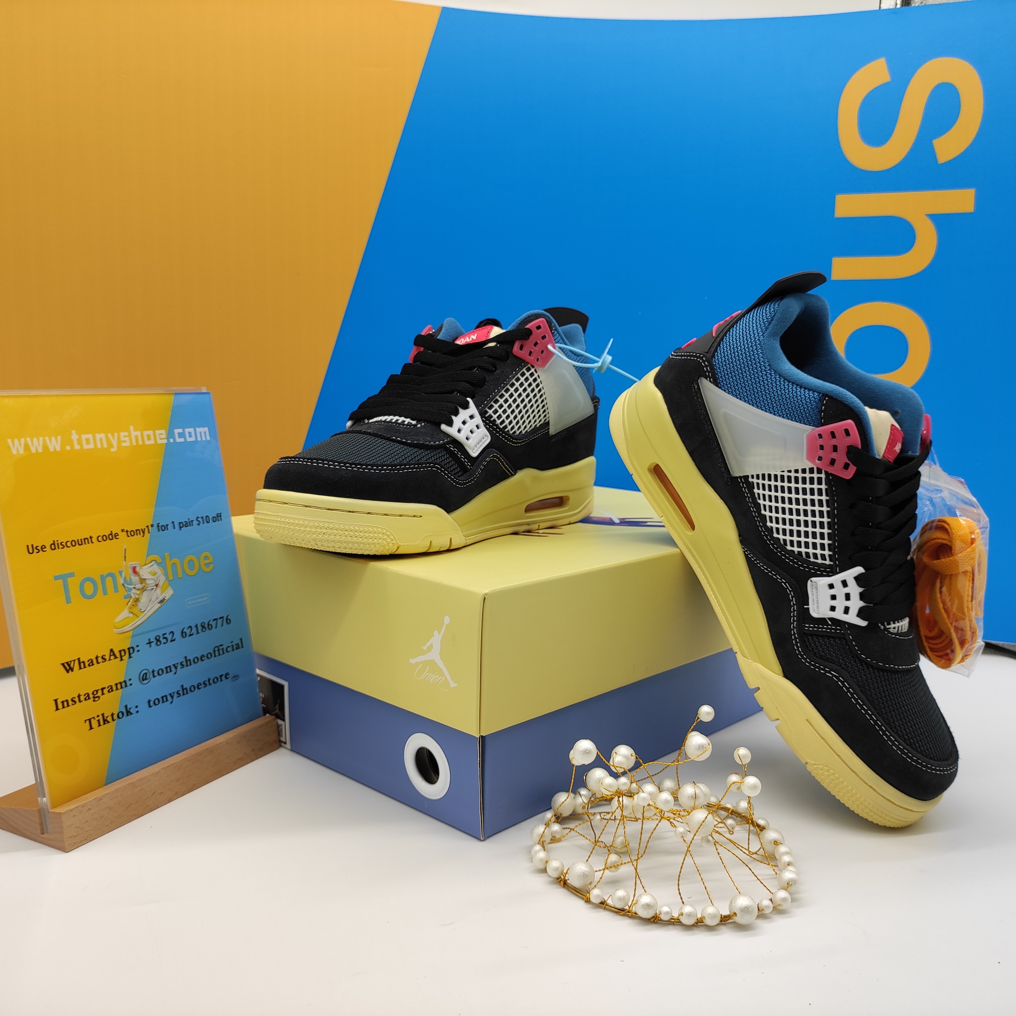 Og Tony Air Jordan 4 Retro Union Off Noir DC9533-001