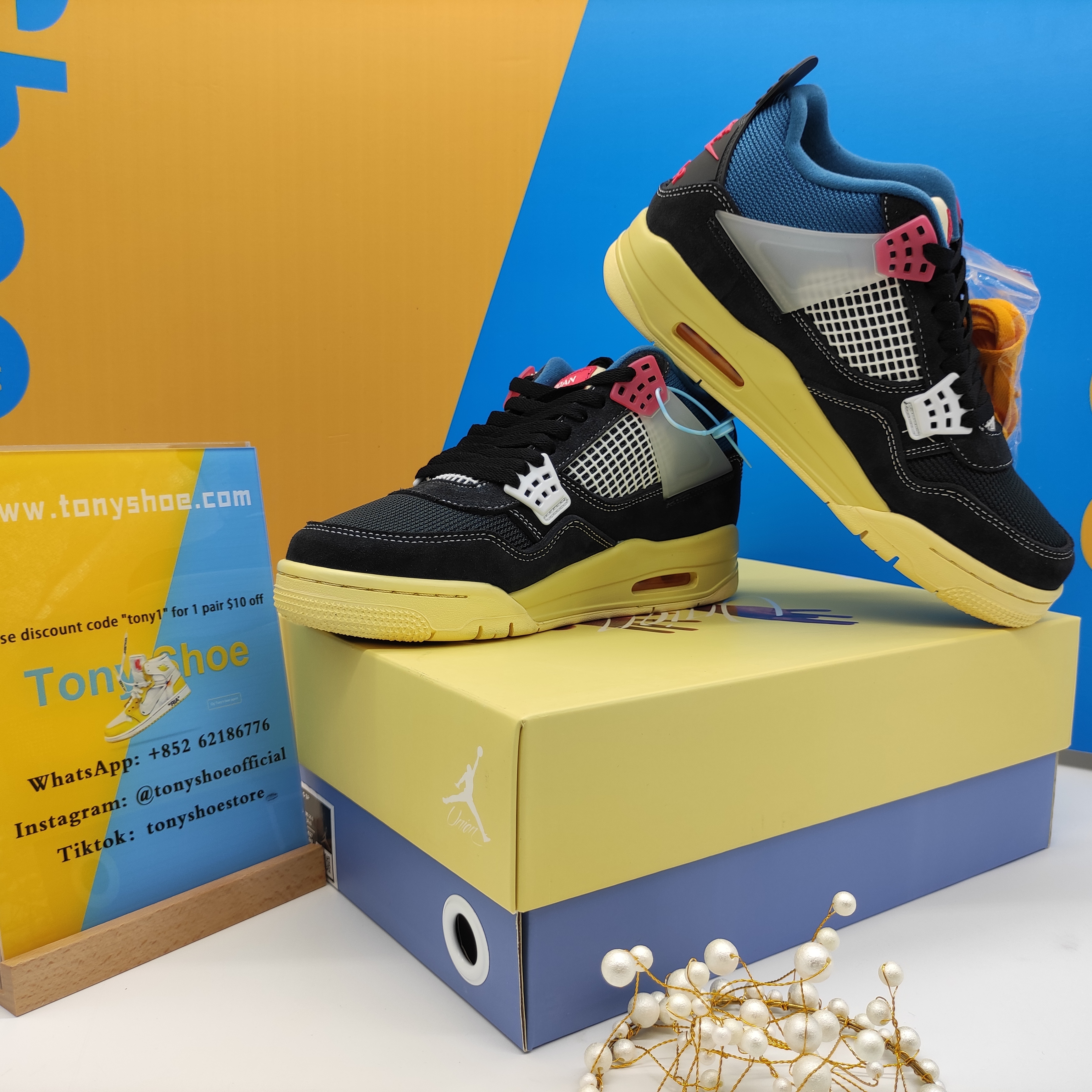 Og Tony Air Jordan 4 Retro Union Off Noir DC9533-001