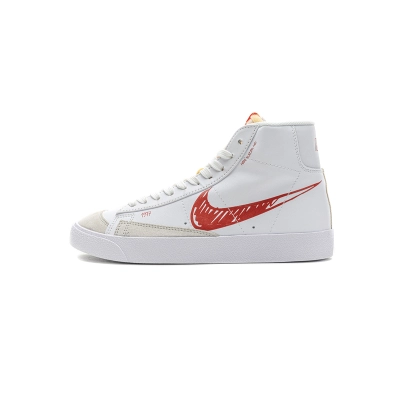Nike Blazer Mid 77 Sketch White Red  CW7580-100 01