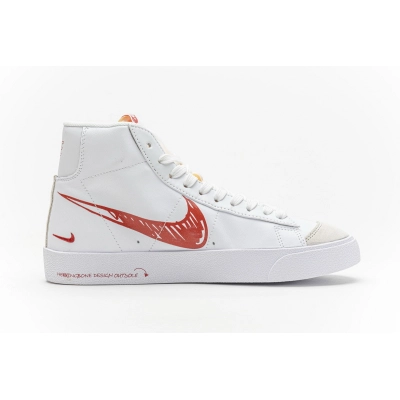 Nike Blazer Mid 77 Sketch White Red  CW7580-100 02