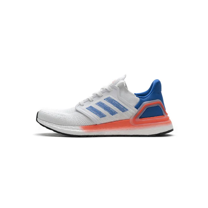 Adidas Ultra Boost 20 White Glory Blue Solar Red
