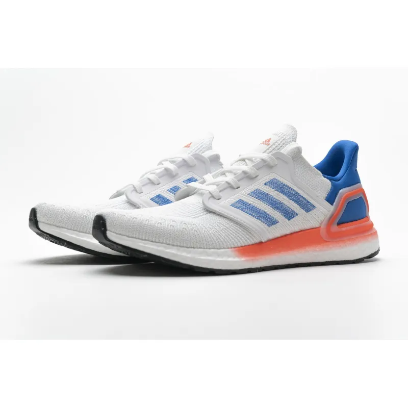 Adidas Ultra Boost 20 White Glory Blue Solar Red