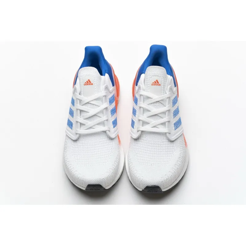 Adidas Ultra Boost 20 White Glory Blue Solar Red