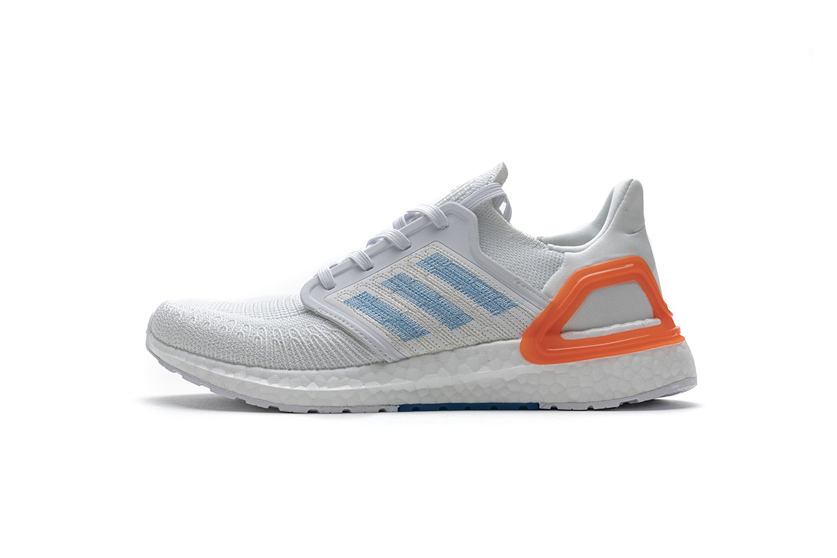 Adidas Ultra Boost 20 White Sharp Blue True Orange
