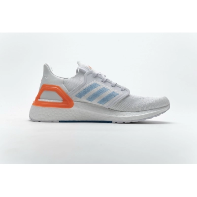 Adidas Ultra Boost 20 White Sharp Blue True Orange  EG0768 02