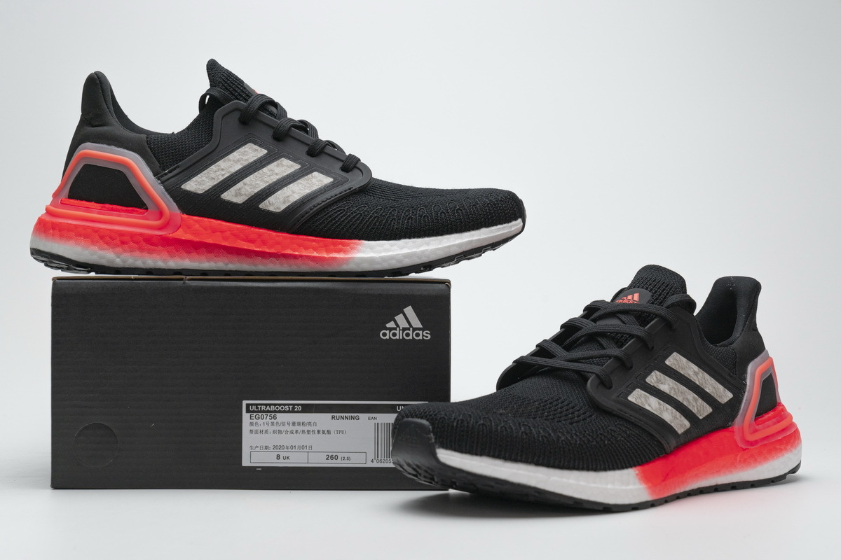 Adidas Ultra Boost 20 Core Black Signal Coral