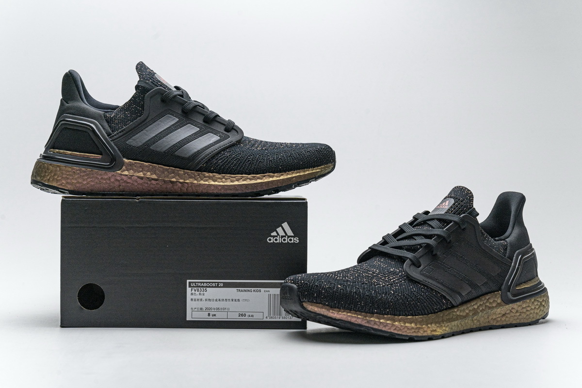 Adidas Ultra Boost 20 Black Signal Pink (GS) FV8335