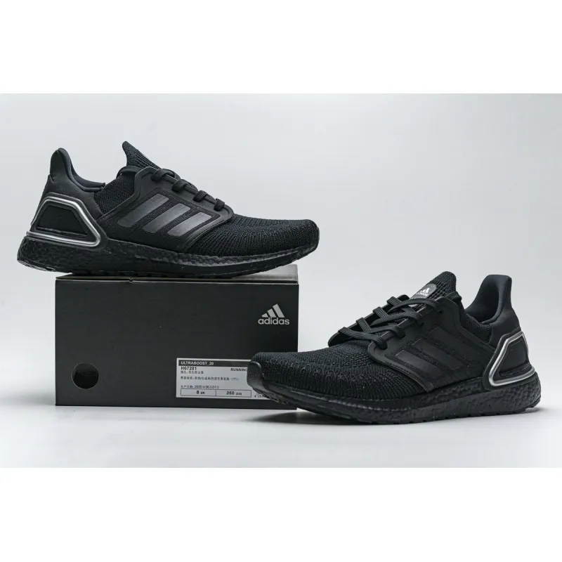 Adidas Ultra Boost 20 Core Black Silver Metallic