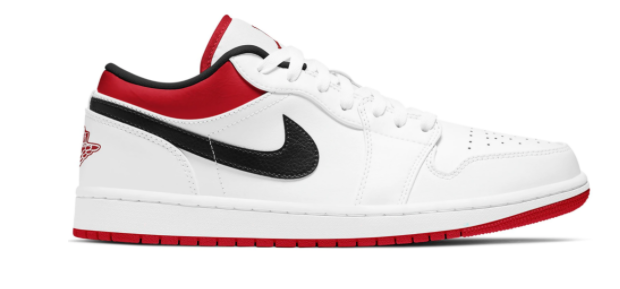 Air Jordan 1 Low White University Red Black