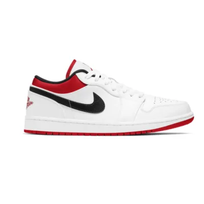 Air Jordan 1 Low White University Red Black 553558-118 02