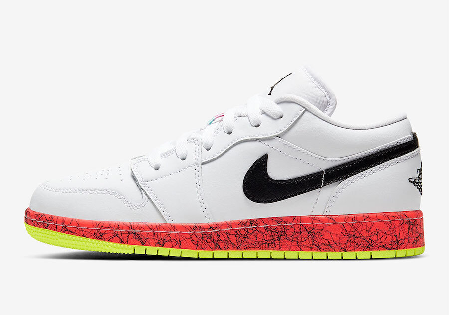 Air Jordan 1 Low Multi-Color Midsoles White (GS)