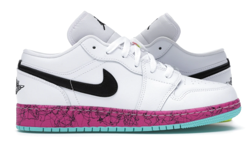 Air Jordan 1 Low Multi-Color Midsoles White (GS)
