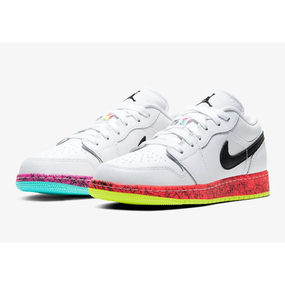 Air Jordan 1 Low Multi-Color Midsoles White (GS)