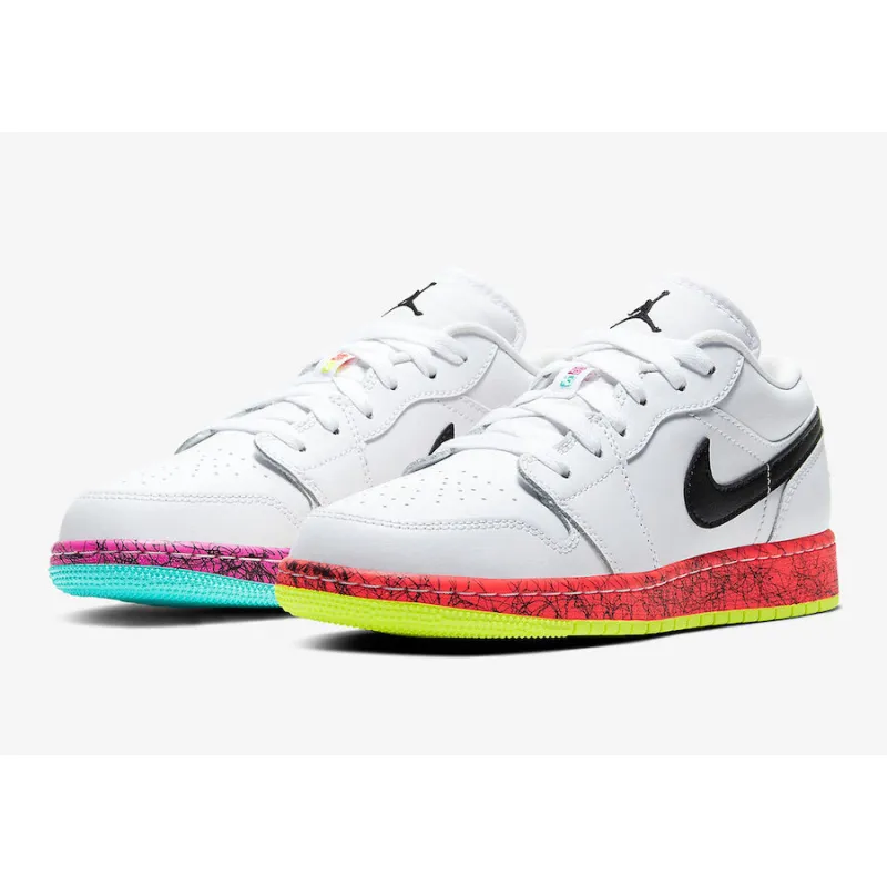 Air Jordan 1 Low Multi-Color Midsoles White (GS)
