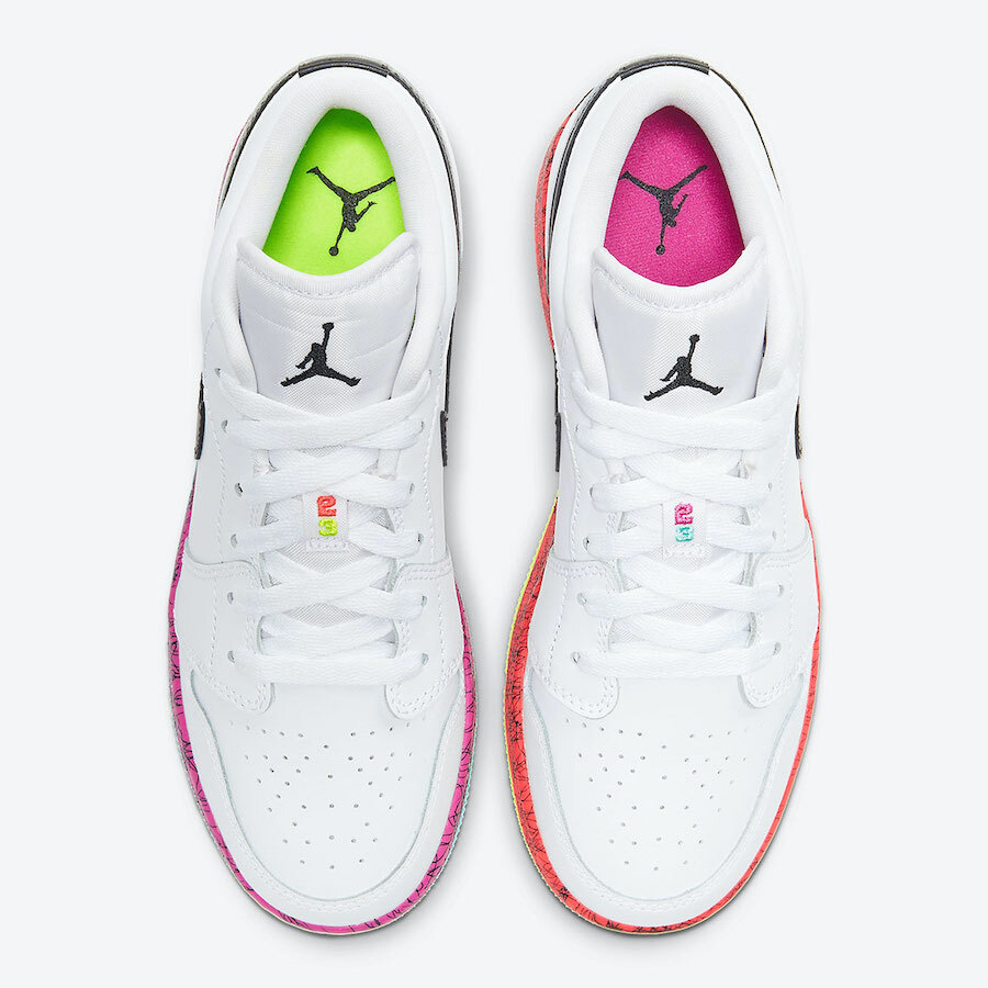 Air Jordan 1 Low Multi-Color Midsoles White (GS)