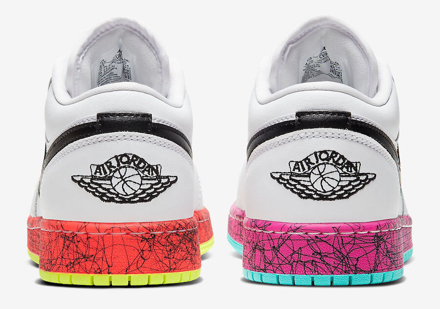 Air Jordan 1 Low Multi-Color Midsoles White (GS)