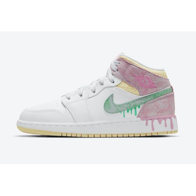 Air Jordan 1 Mid Paint Drip (GS)  DD1666-100 01