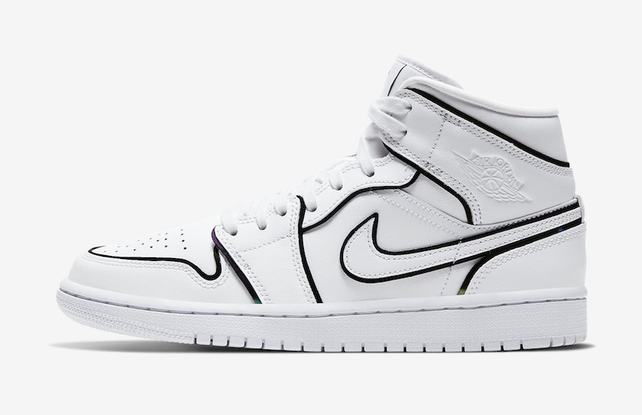 Air Jordan 1 Mid Iridescent Reflective White