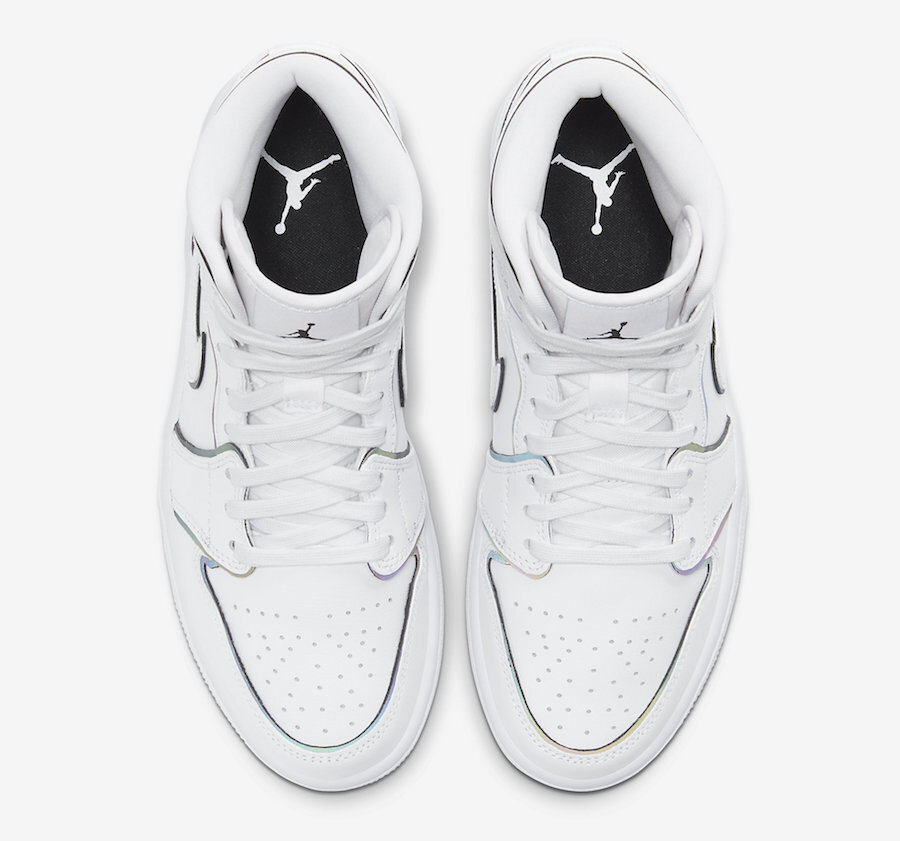 Air Jordan 1 Mid Iridescent Reflective White