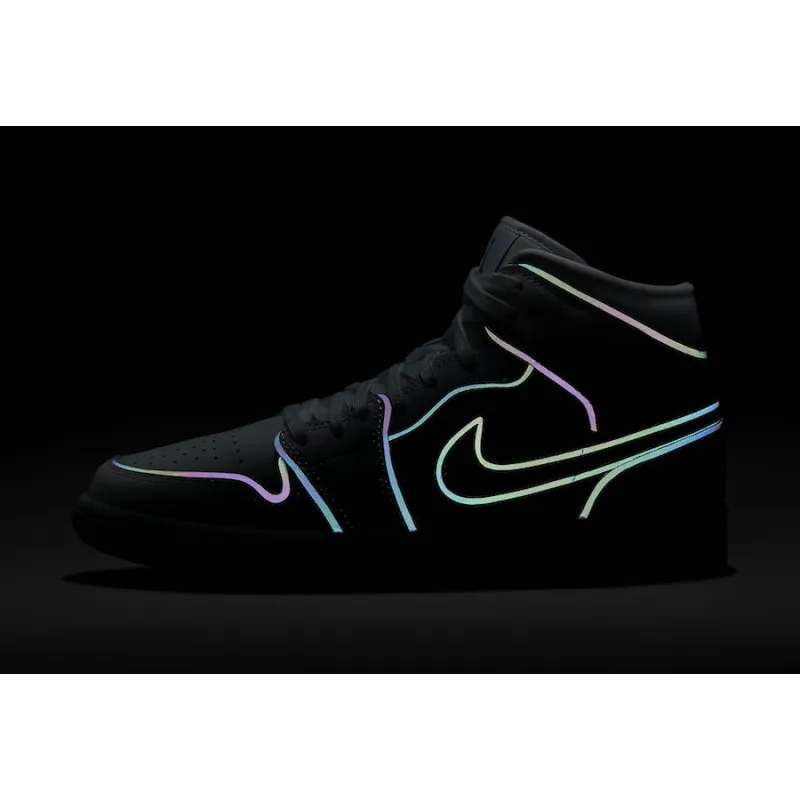 Air Jordan 1 Mid Iridescent Reflective White