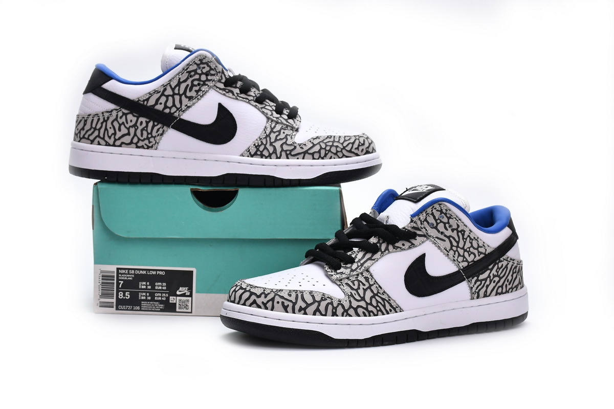  Nike Dunk Low Black White Blue