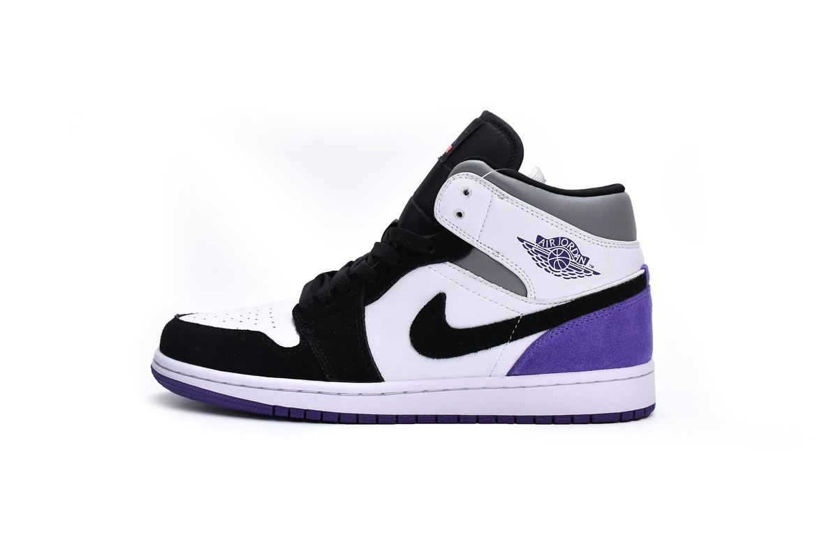 Air Jordan 1 Mid SE Black White Purple