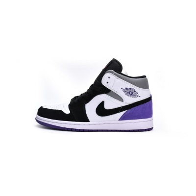 Air Jordan 1 Mid SE Black White Purple  852542-105 01