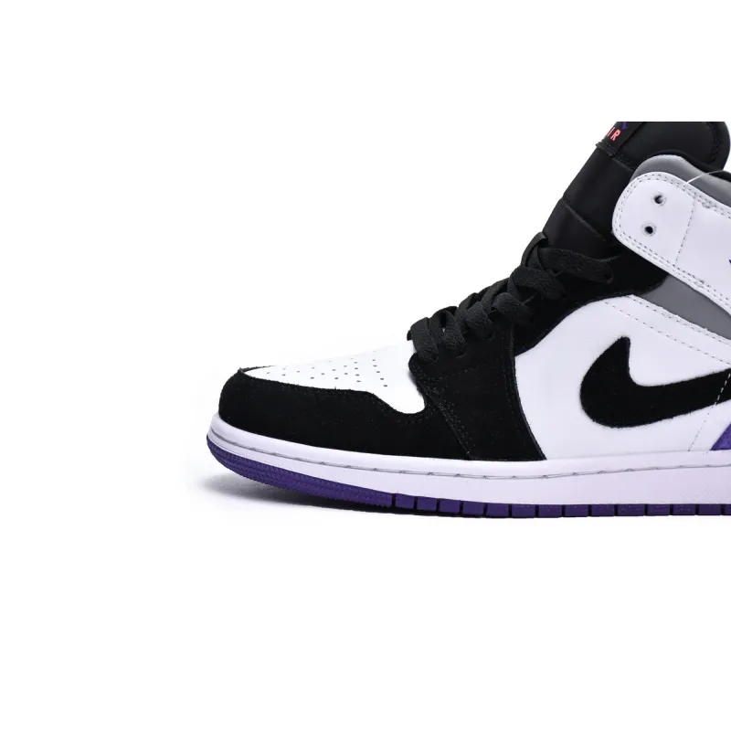 Air Jordan 1 Mid SE Black White Purple
