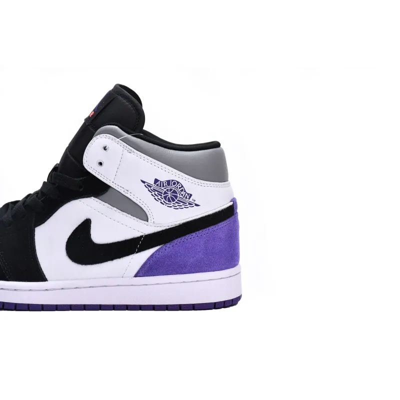 Air Jordan 1 Mid SE Black White Purple