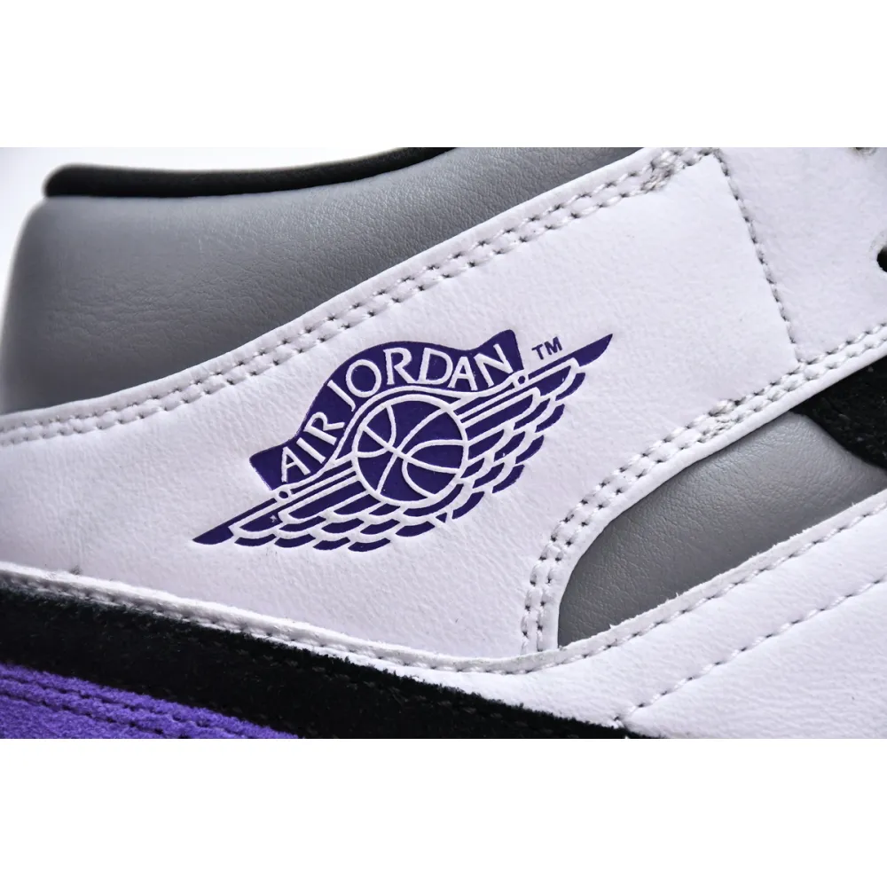 Air Jordan 1 Mid SE Black White Purple