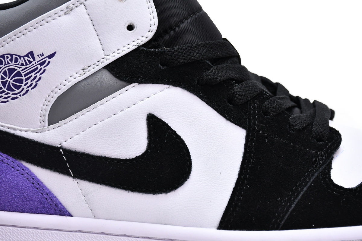 Air Jordan 1 Mid SE Black White Purple