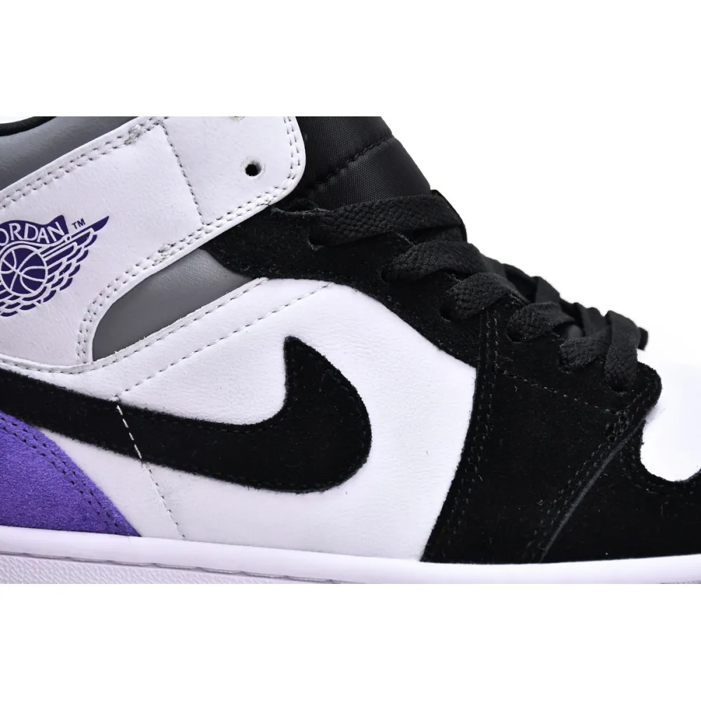 Air Jordan 1 Mid SE Black White Purple