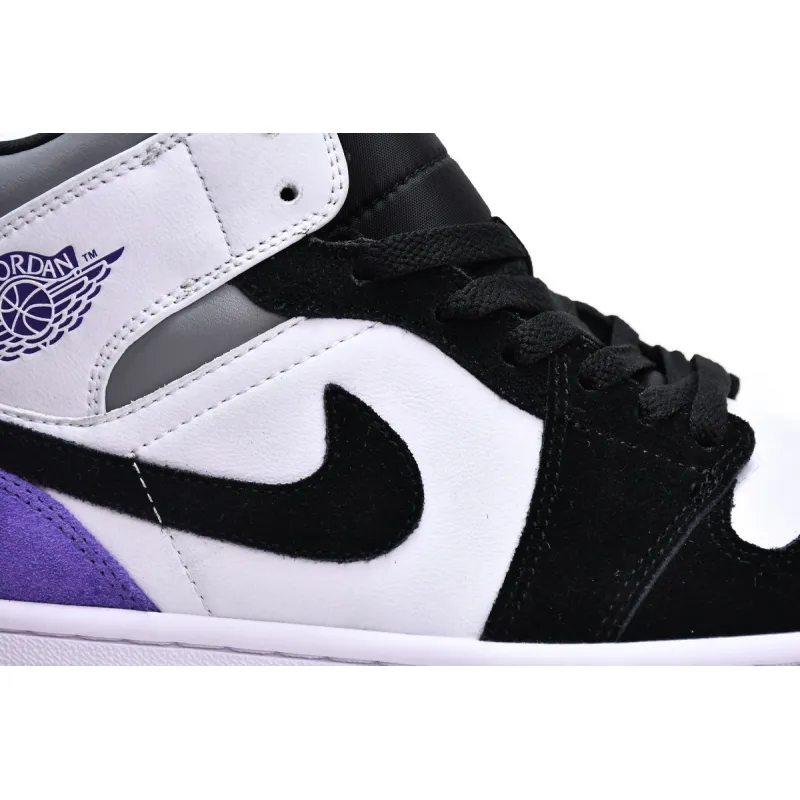 Air Jordan 1 Mid SE Black White Purple