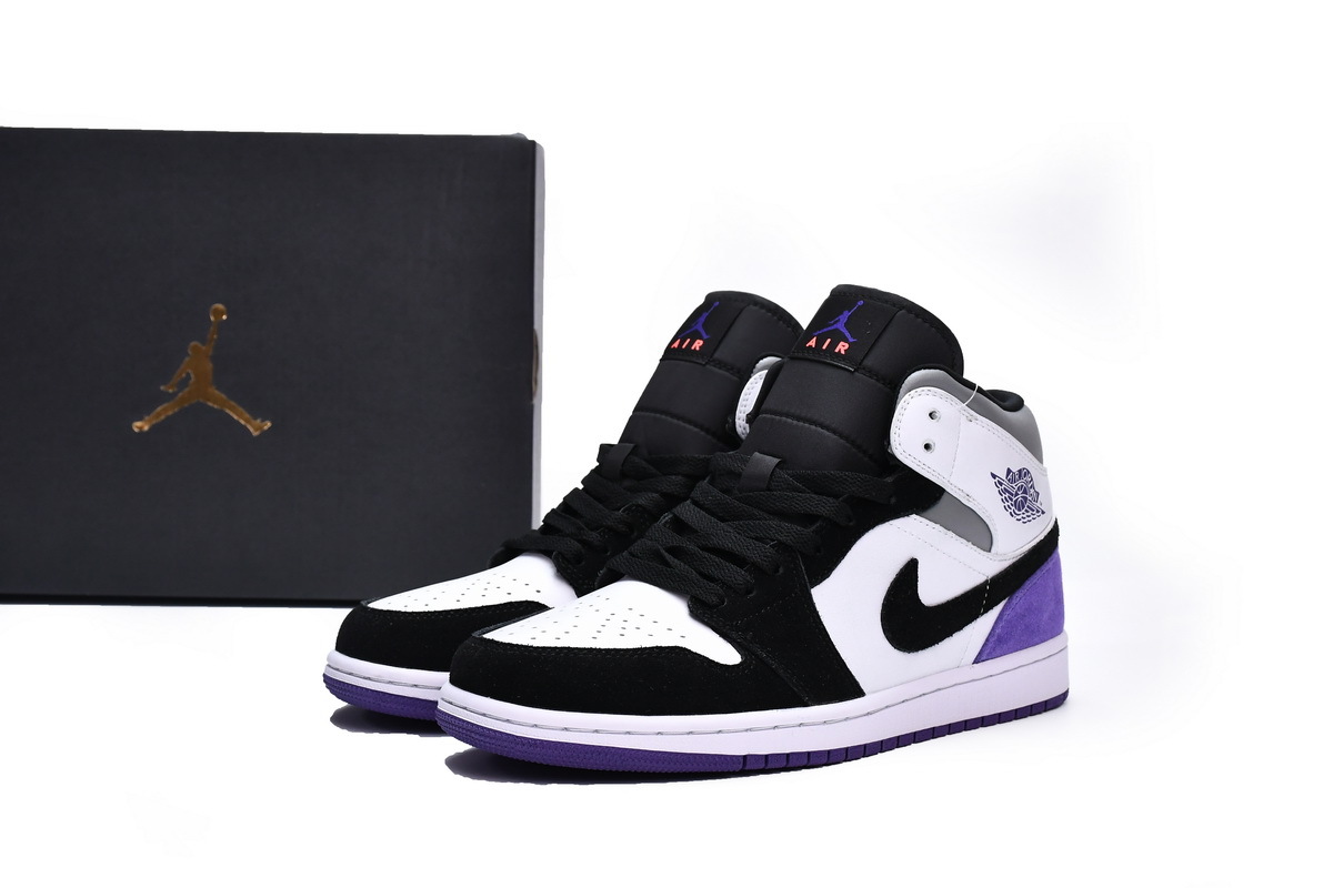 Air Jordan 1 Mid SE Black White Purple